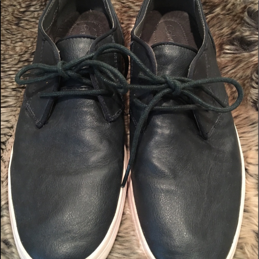 Calvin Klein Parker Navy Leather Sneakers *Size 7*